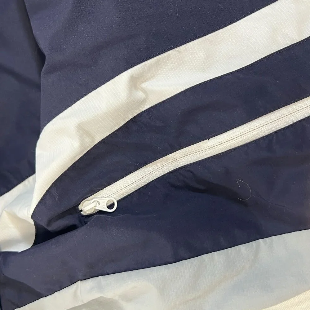 FootJoy Troon Mens Golf Windbreaker Jacket Navy‎ & Gray White Zipper Lightweight